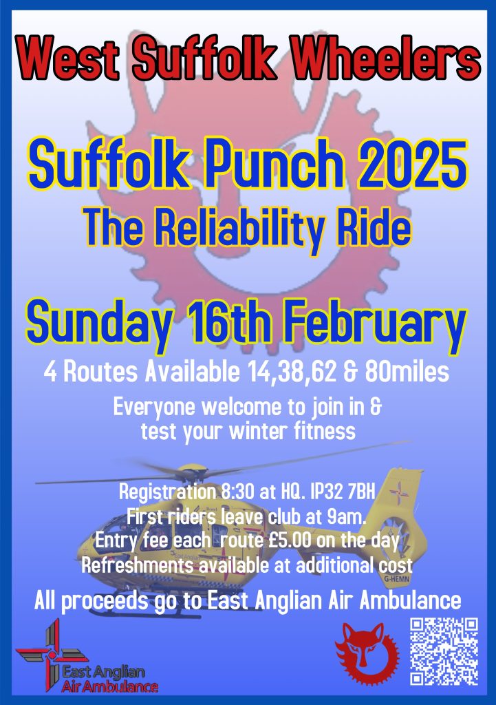 Poster for the Suffolk Punch Relability Ride 2025